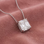 18K Asscher Cut Diamond Pendant — AI cloth, in-house