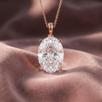 18K Solitaire Oval Diamond Pendant — AI cloth, in-house