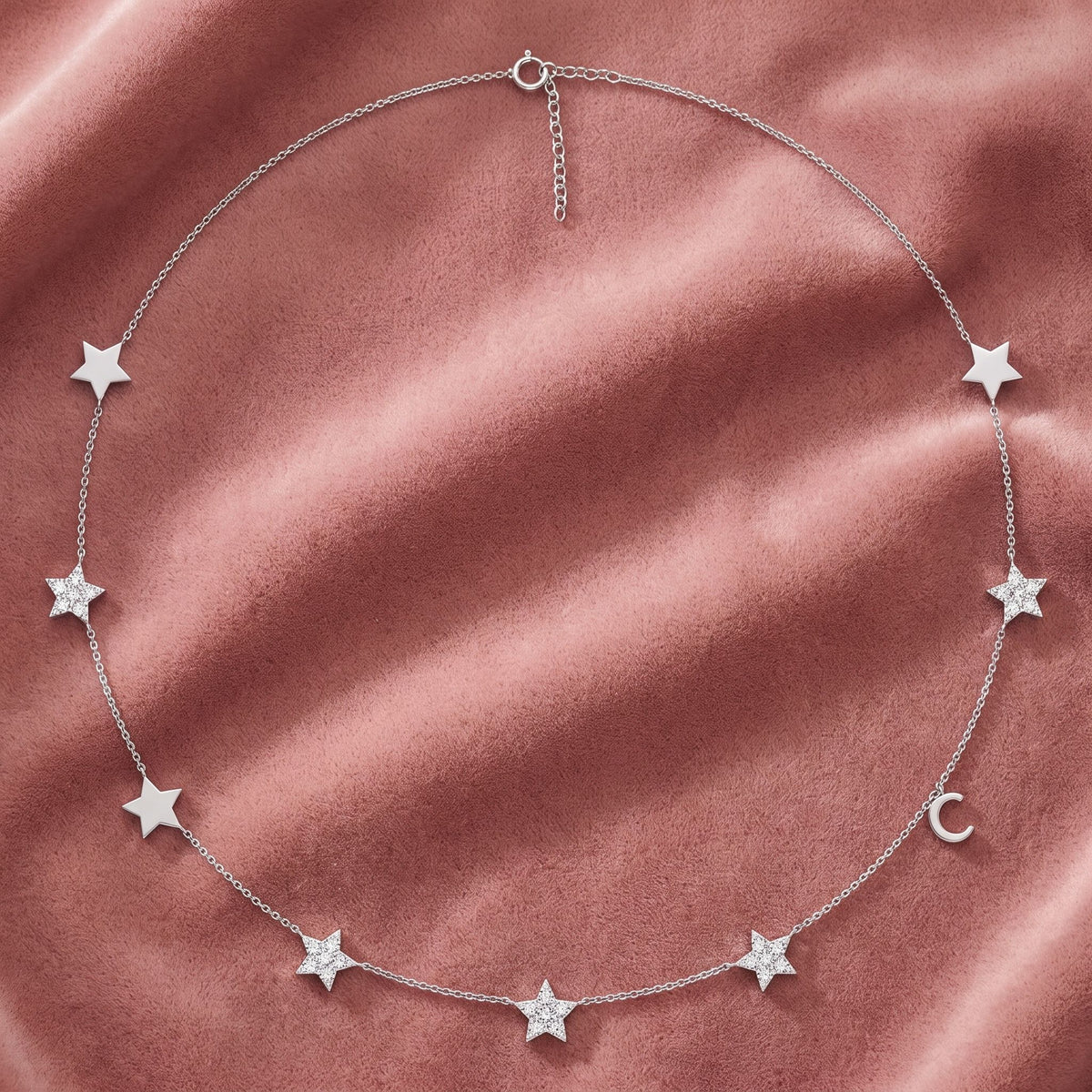 18K Celestial Diamond Choker Necklace — AI cloth, in-house