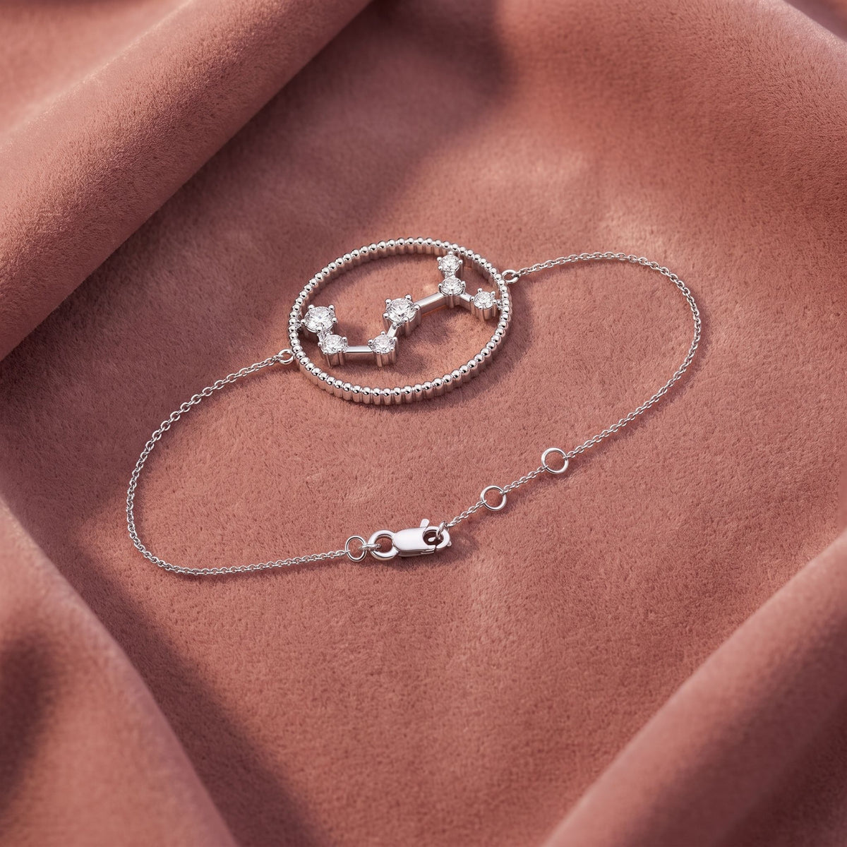 18K Scorpio Constellation Diamond Bracelet — AI cloth, in-house