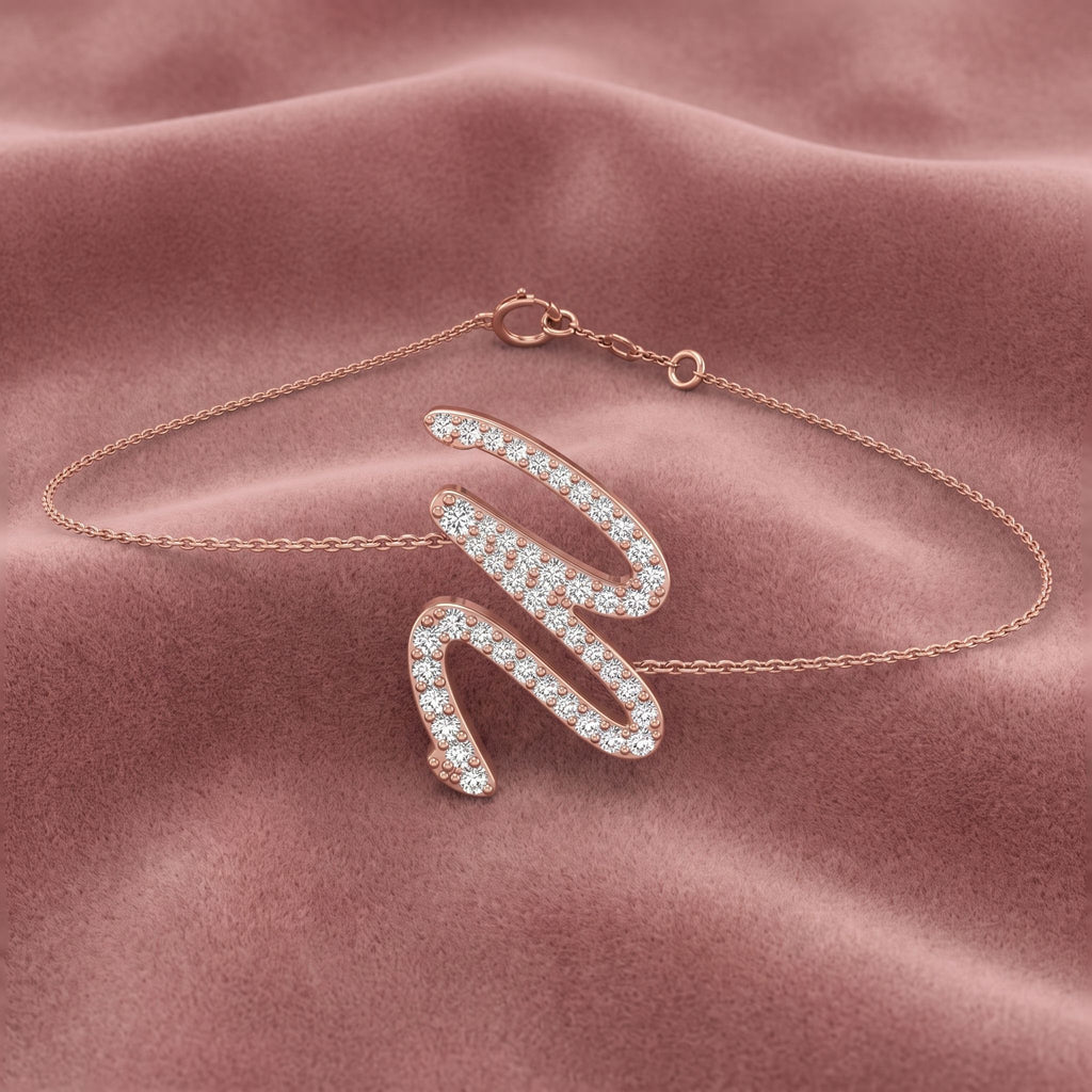 18K Alphabet Diamond Bracelet — AI cloth, in-house