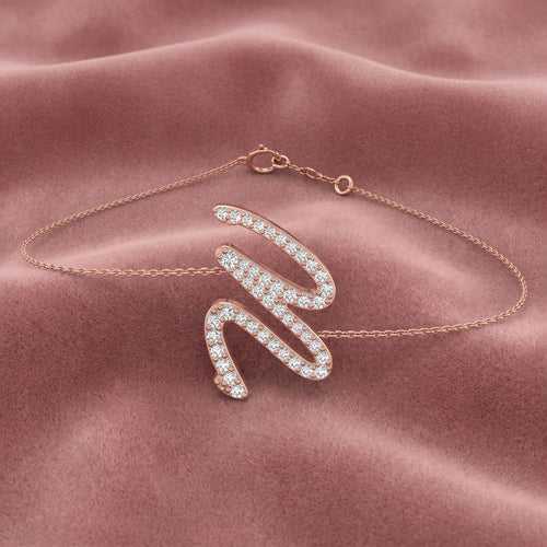 18K Alphabet Diamond Bracelet — AI cloth, in-house