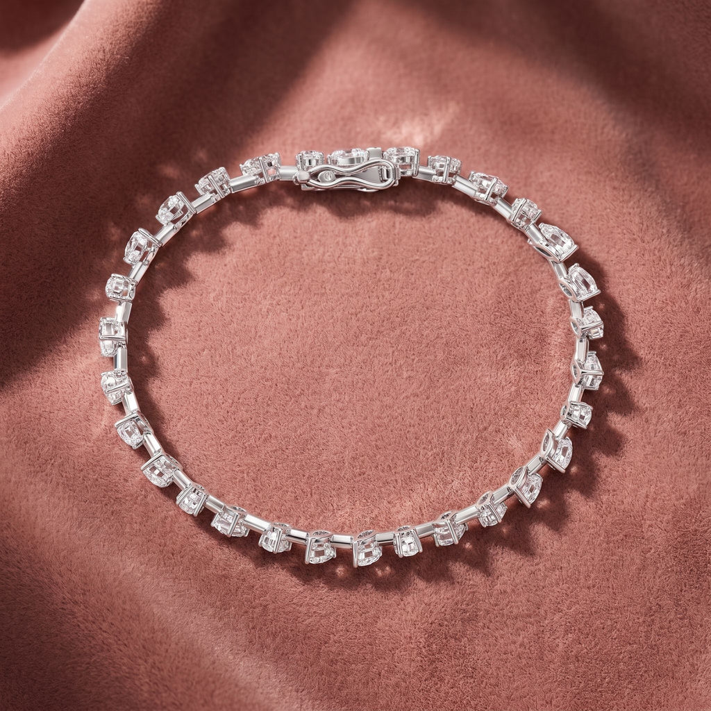 18K Tennis Diamond Bracelet — AI cloth, in-house