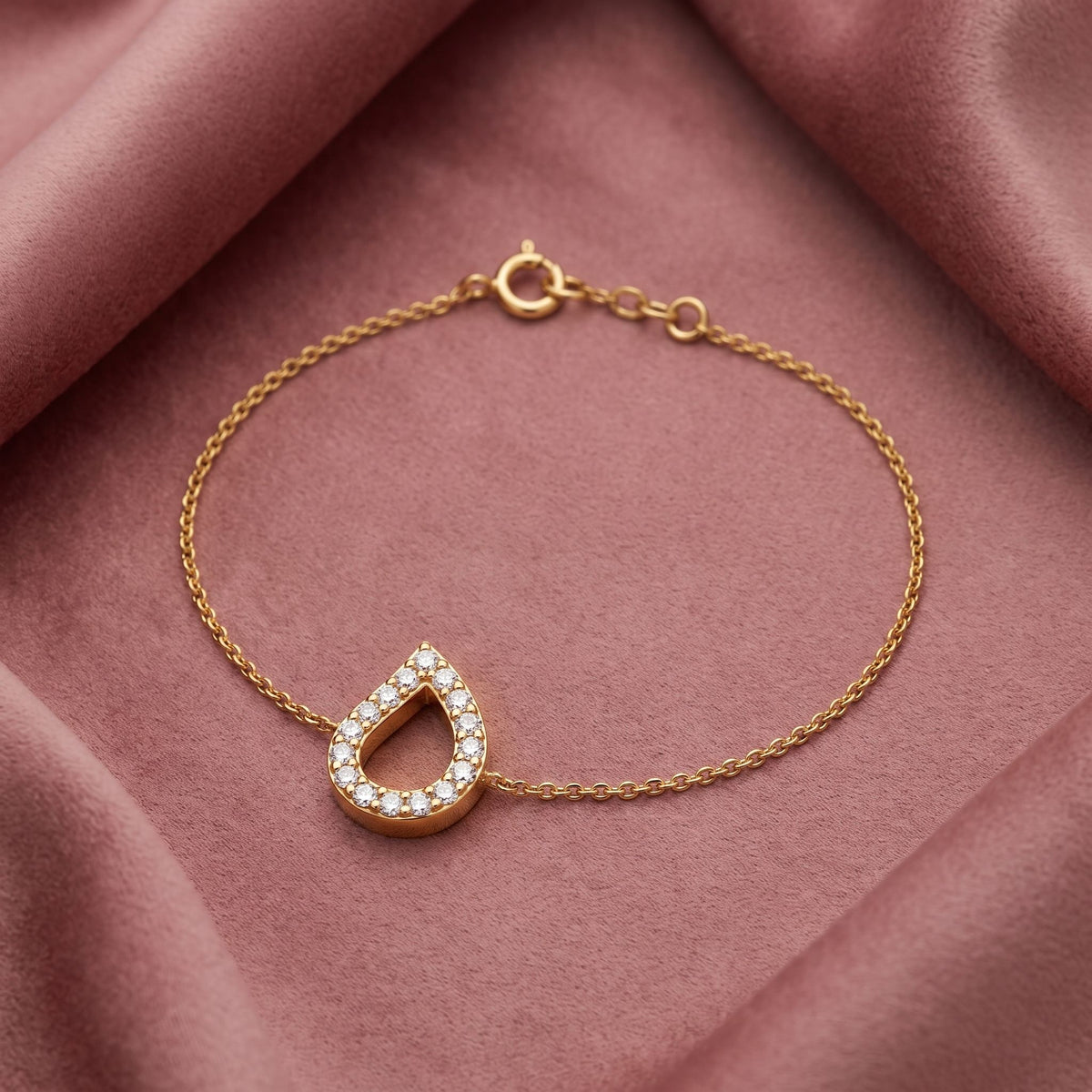 18K Arabic Alphabet Diamond Bracelet — AI cloth, in-house