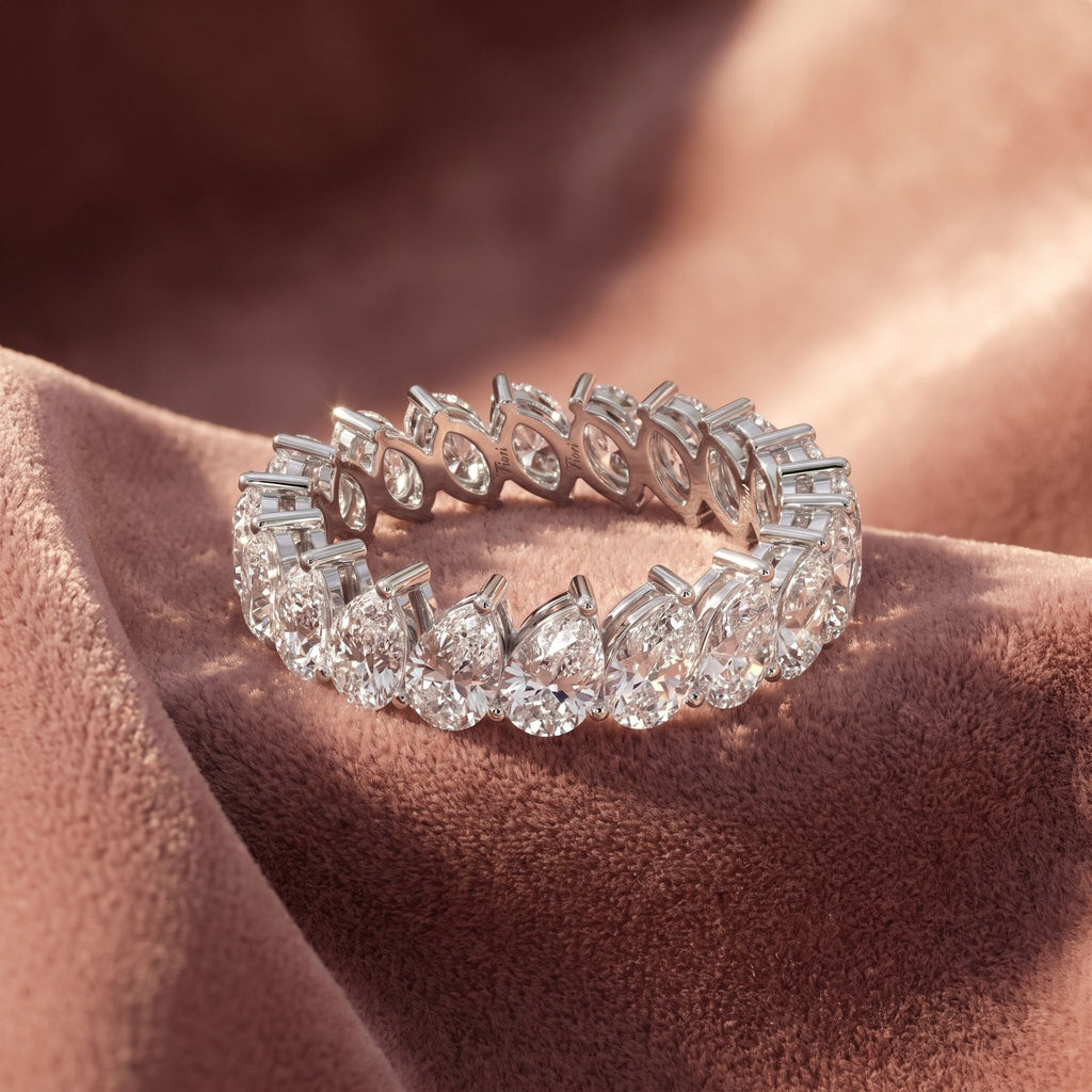 14K Full Eternity Pear Diamond Ring — AI cloth, in-house