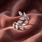 18K Bespoke Leaf Diamond Ring — AI cloth, in-house