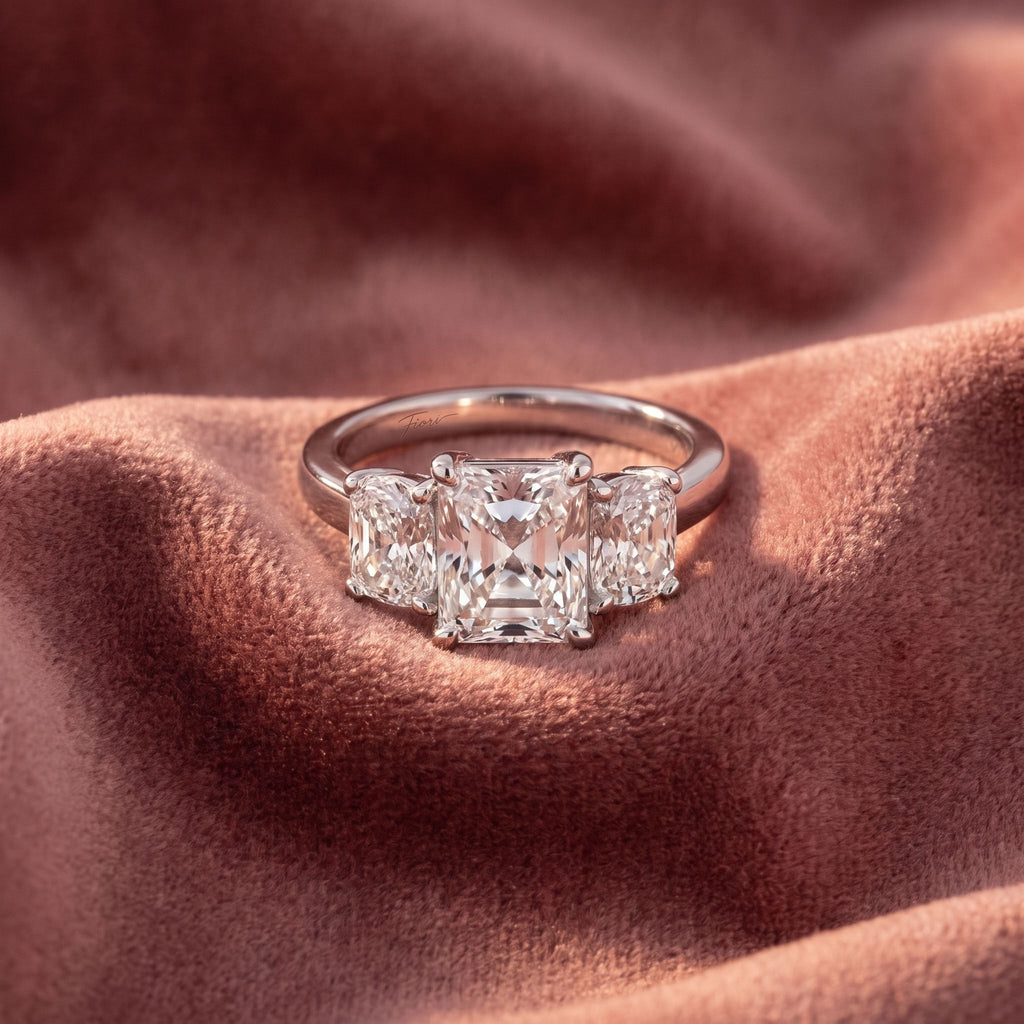 18K Trilogy Diamond Engagement Ring — AI cloth, in-house