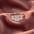 18K Trilogy Diamond Engagement Ring — AI cloth, in-house