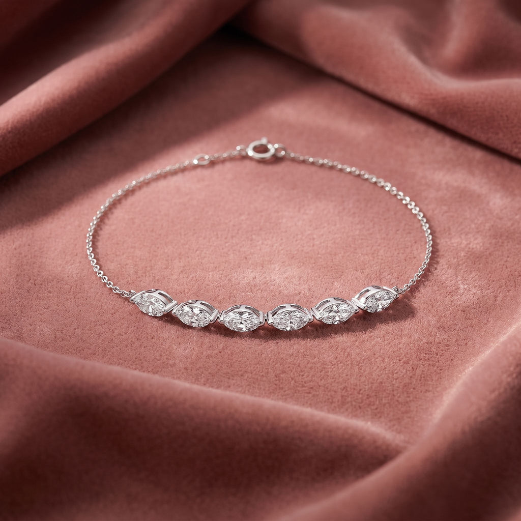14K Marquise Diamond Bracelet — AI cloth, in-house