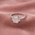 18K Solitaire Emerald Cut Diamond Engagement Ring — AI cloth, in-house