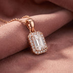 18K Halo Pink Diamond Pendant — AI cloth, in-house