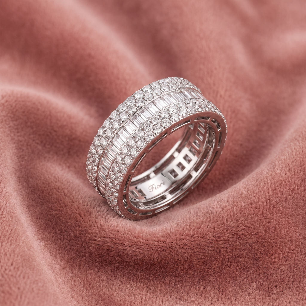 18K Bespoke Baguette Diamond Ring — AI cloth, in-house