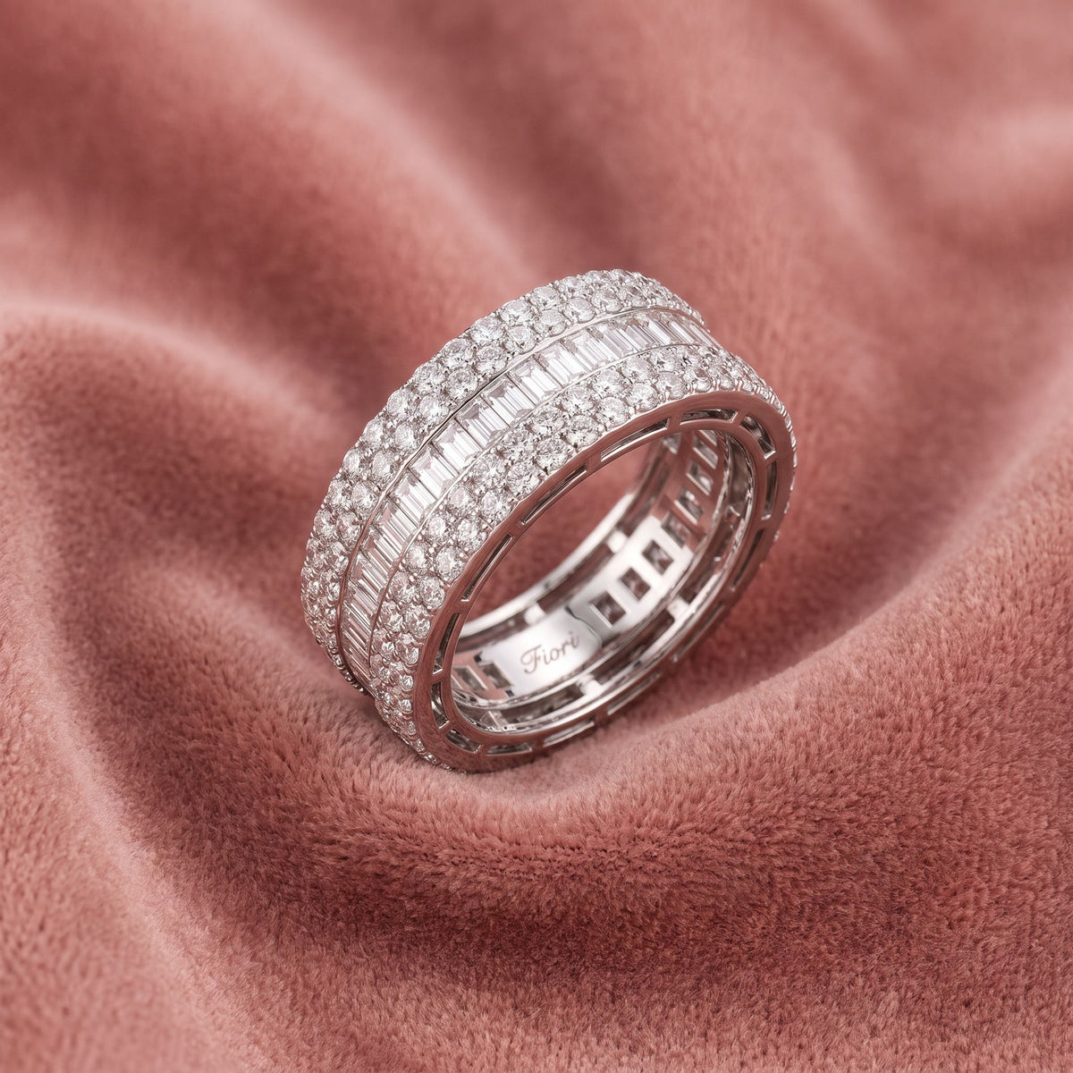 18K Bespoke Baguette Diamond Ring — AI cloth, in-house