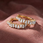 18K Baguette Diamond Hoop Earrings — AI cloth, in-house
