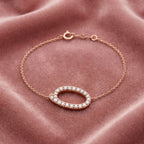 18K Alphabet Round Diamond Bracelet — AI cloth, in-house