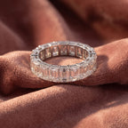 14K Eternity Emerald Diamond Ring — AI cloth, in-house