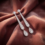 18K Round Pear Drop Diamond Earrings — AI cloth, in-house