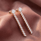 18K Round Diamond Drop Earrings — AI cloth, in-house