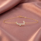 18K Arabic Alphabet Diamond Bracelet — AI cloth, in-house
