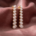 18K Oval Diamond Drop Earrings — AI cloth, in-house