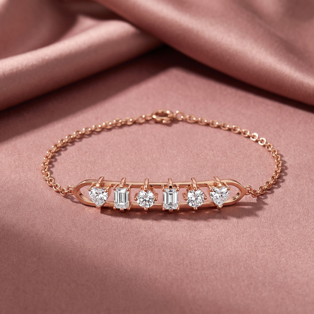 18K Diamond Bar Bracelet — AI cloth, in-house