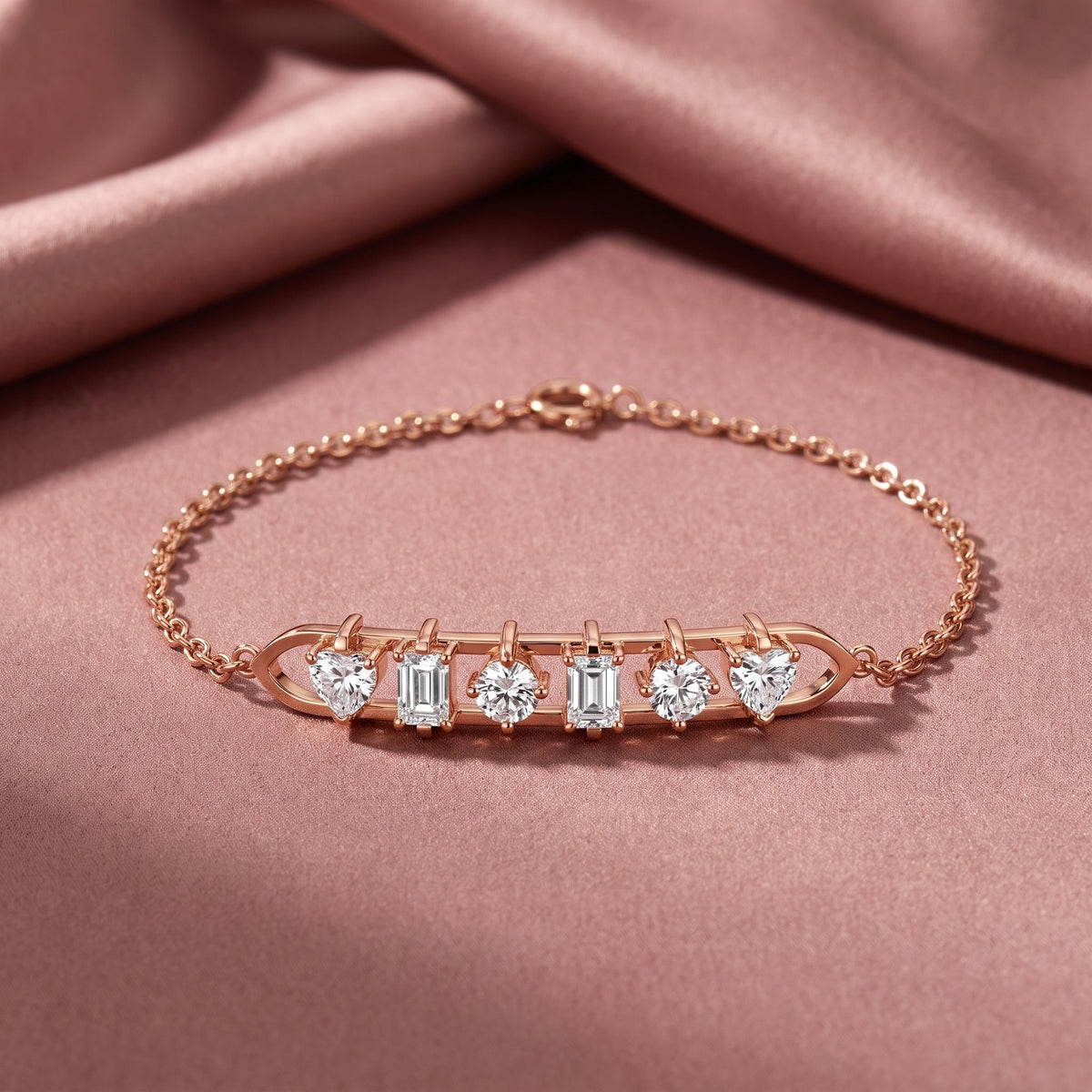 18K Diamond Bar Bracelet — AI cloth, in-house