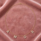 18K Amor Charm Diamond Necklace — AI cloth, in-house