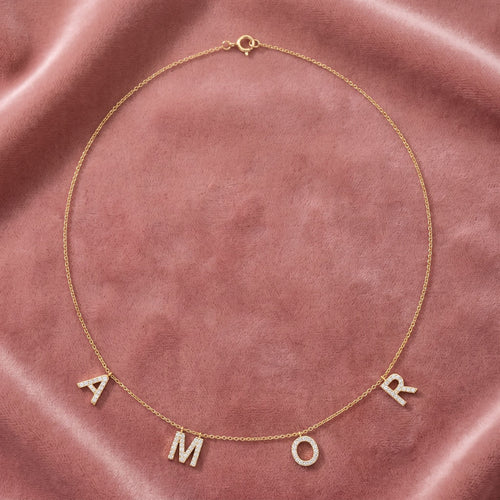 18K Amor Charm Diamond Necklace — AI cloth, in-house