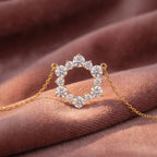 14K Bespoke Round Diamond Pendant — AI cloth, in-house