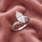 18K Marquise Diamond Engagement Ring — AI cloth, in-house