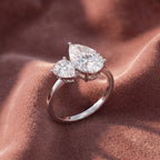 18K Pear Diamond Engagement Ring — AI cloth, in-house