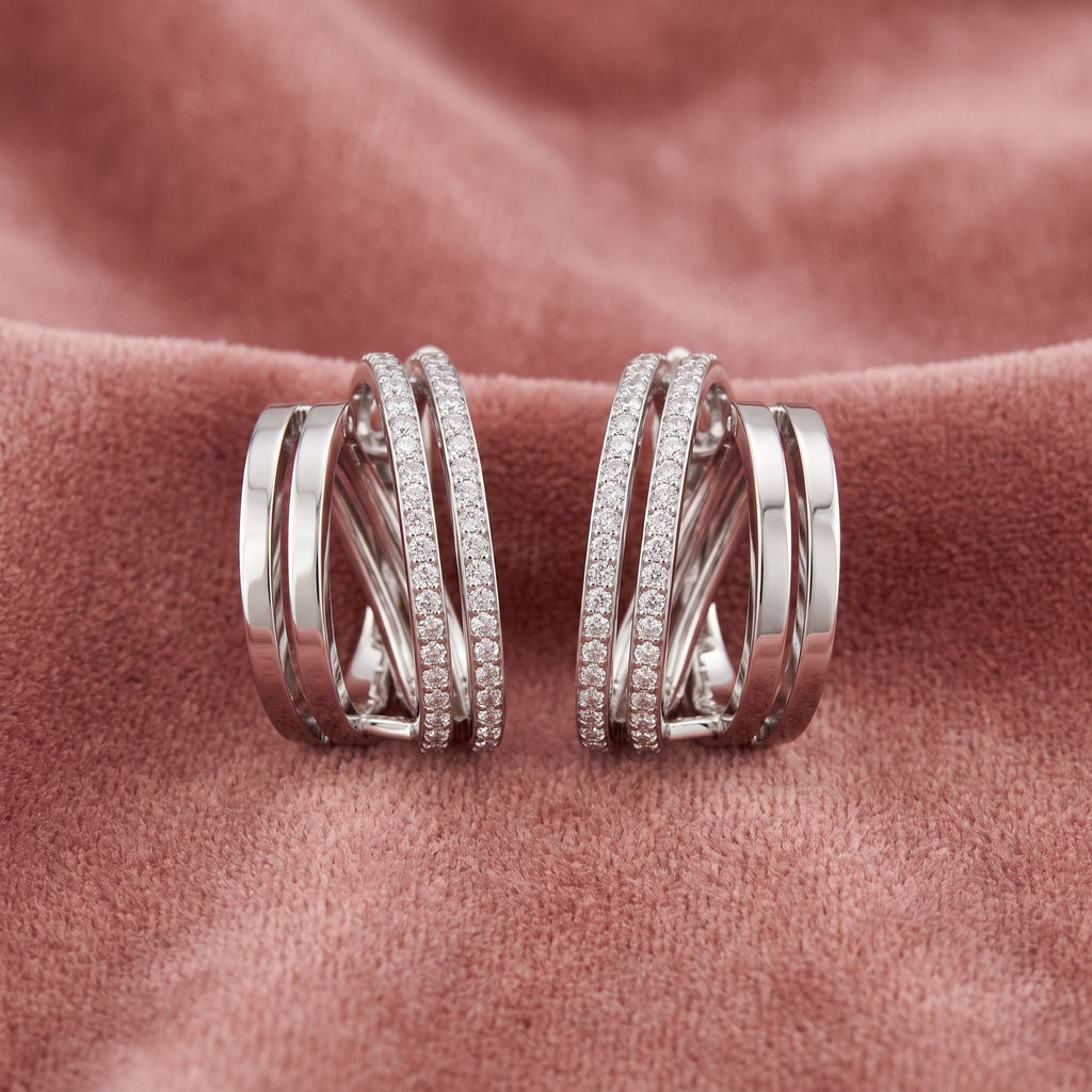18K Lab Grown Diamond Hoop Earrings — AI cloth, in-house