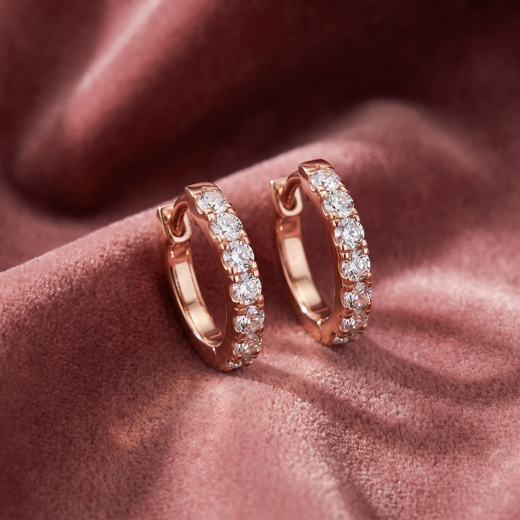 18K Diamond Piercing Hoop Earrings — AI cloth, in-house