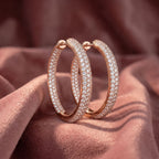 18K Diamond Hoop Earrings — AI cloth, in-house
