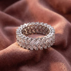 18K Eternity Baguette Diamond Ring — AI cloth, in-house