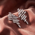 18K Geometric Drop Bespoke Diamond Earrings — AI cloth, in-house