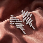 18K Geometric Drop Bespoke Diamond Earrings — AI cloth, in-house