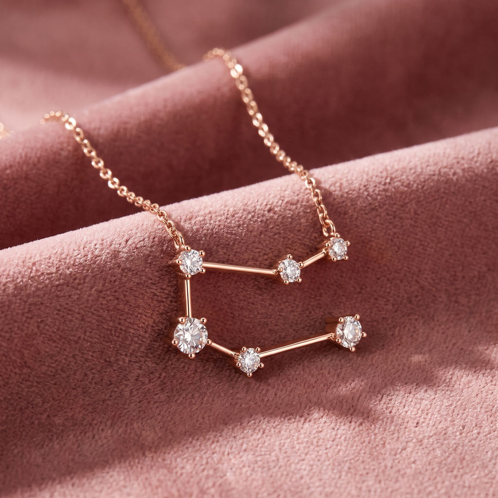 18K Constellation Round Diamond Pendant — AI cloth, in-house