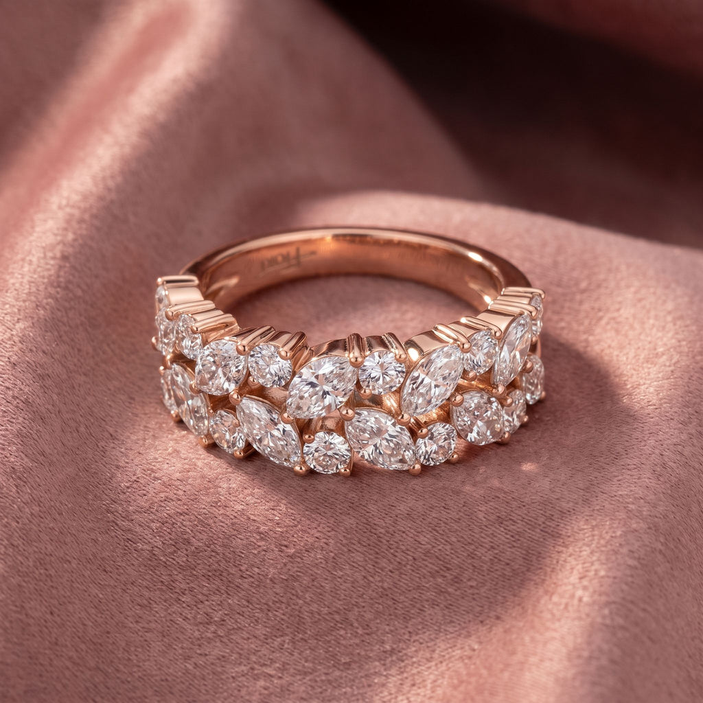 18K Half Eternity Marquise Diamond Ring — AI cloth, in-house