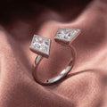 18K Bespoke Kite Bezel Diamond Ring — AI cloth, in-house
