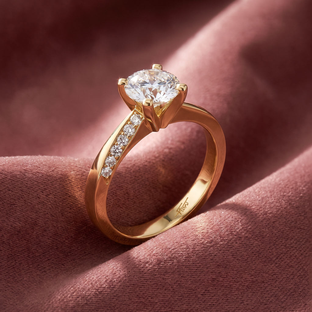 18K Round Diamond Solitaire Engagement Ring — AI cloth, in-house