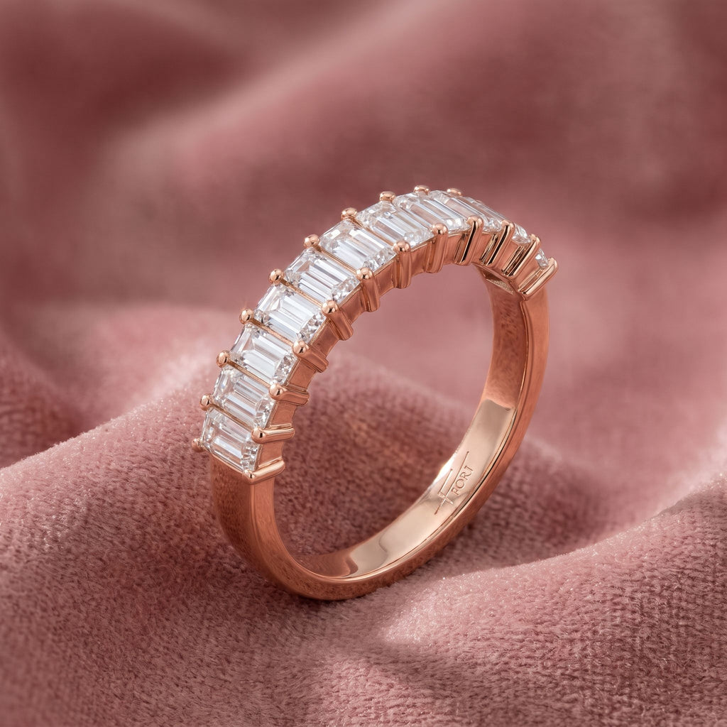 18K Eternity Baguette Diamond Ring — AI cloth, in-house