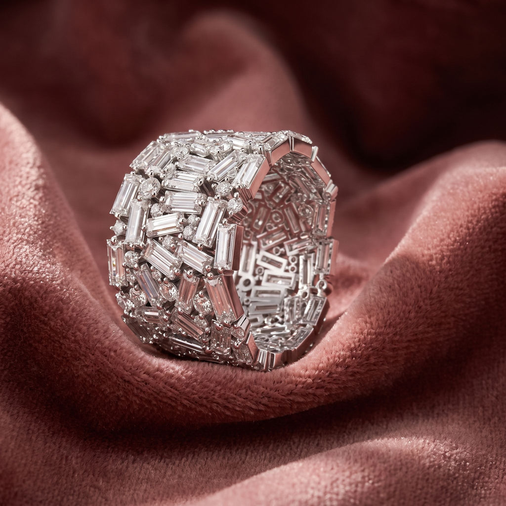 18K Baguette Diamond Ring — AI cloth, in-house