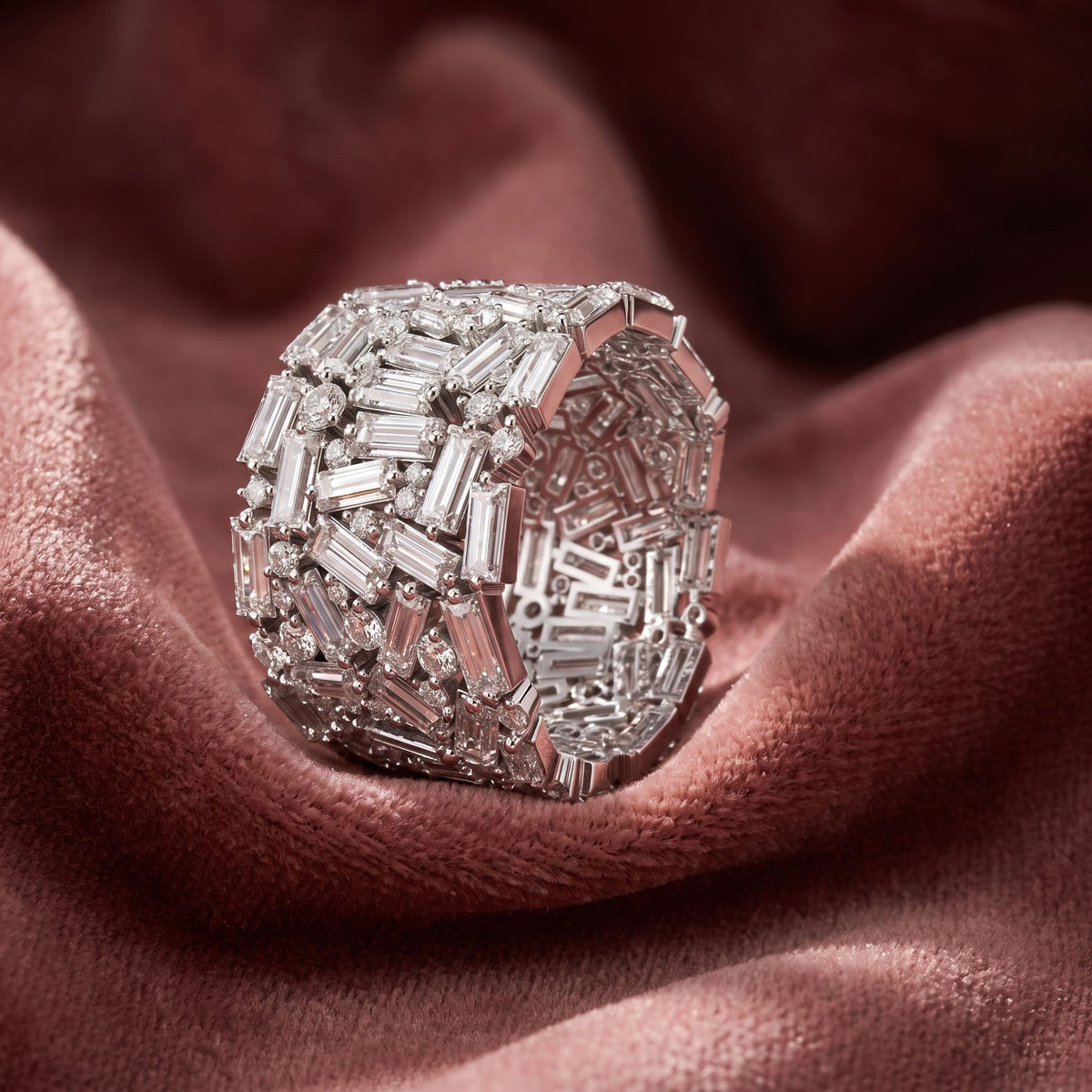 18K Baguette Diamond Ring — AI cloth, in-house