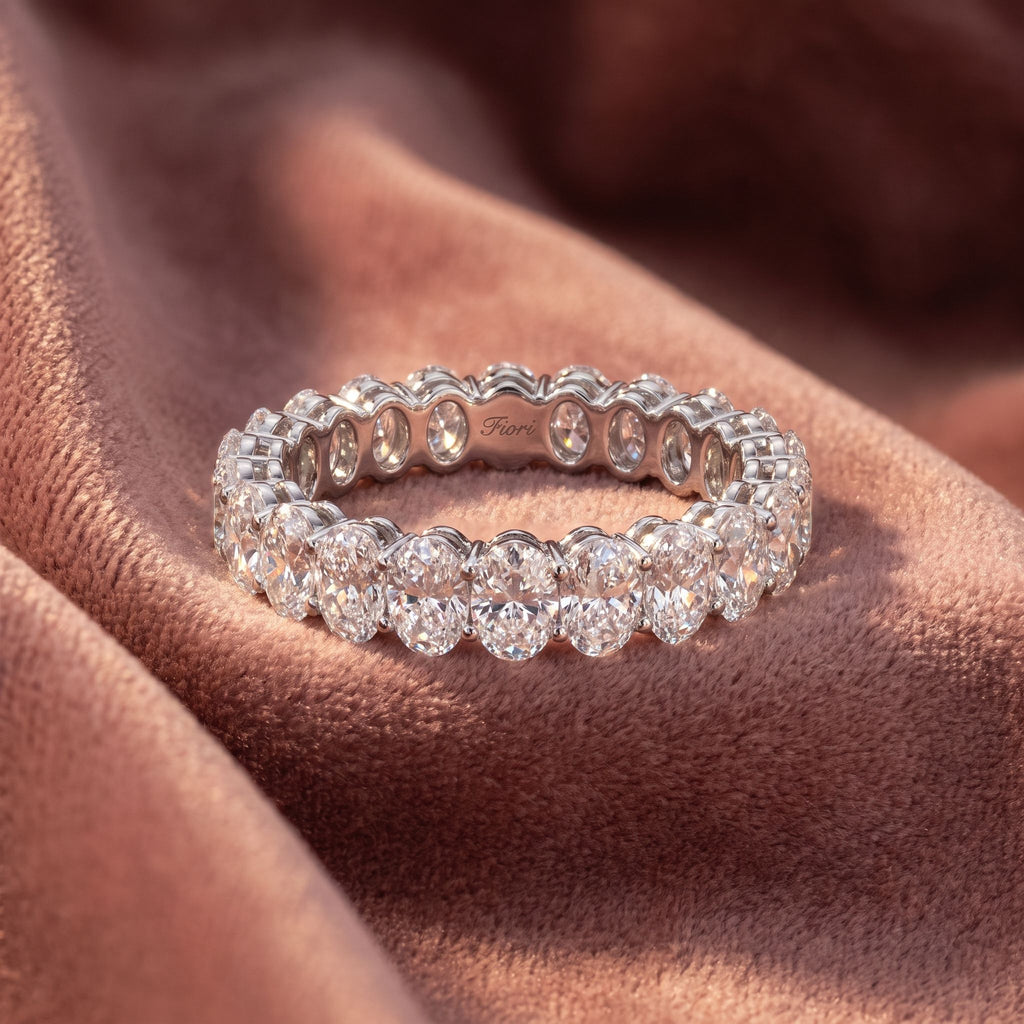 14K Full Eternity Oval Diamond Ring — AI cloth, in-house