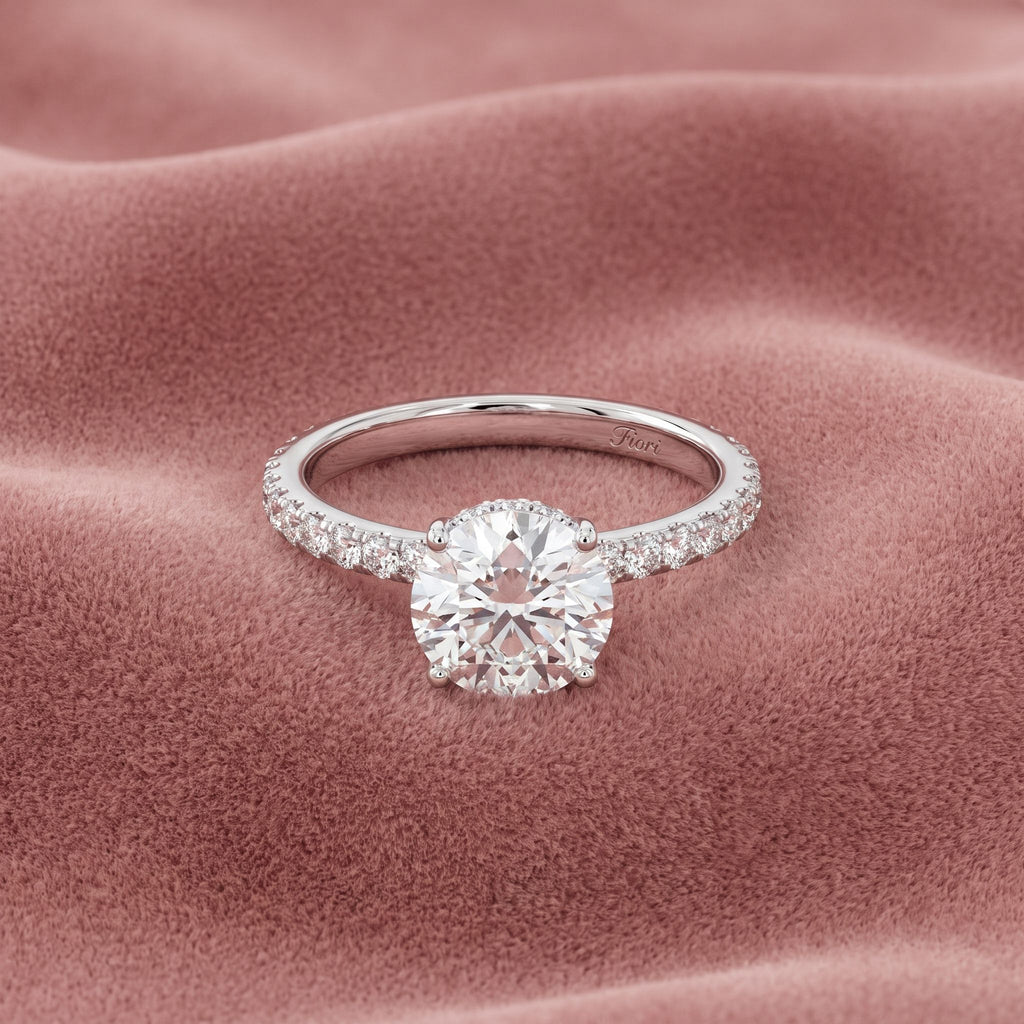 18K Solitaire Round Diamond Engagement Ring — AI cloth, in-house