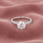18K Solitaire Round Diamond Engagement Ring — AI cloth, in-house