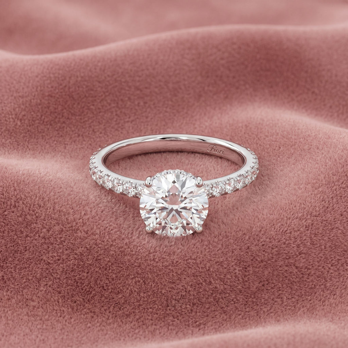 18K Solitaire Round Diamond Engagement Ring — AI cloth, in-house
