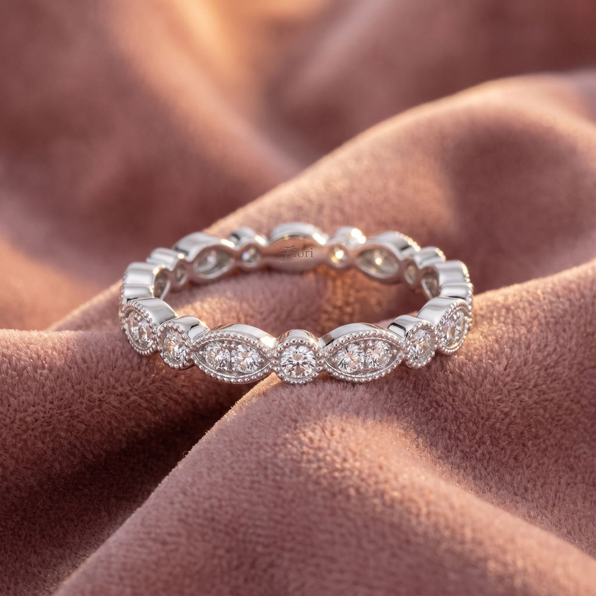 18K Eternity Bezel Diamond Ring — AI cloth, in-house