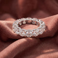 18K Full Eternity Oval Diamond Ring — AI cloth, in-house